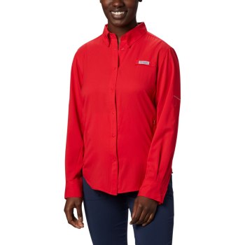 Columbia Overhemd Dames, PFG Tamiami II Long Sleeve Rood, 97FVJWPXH